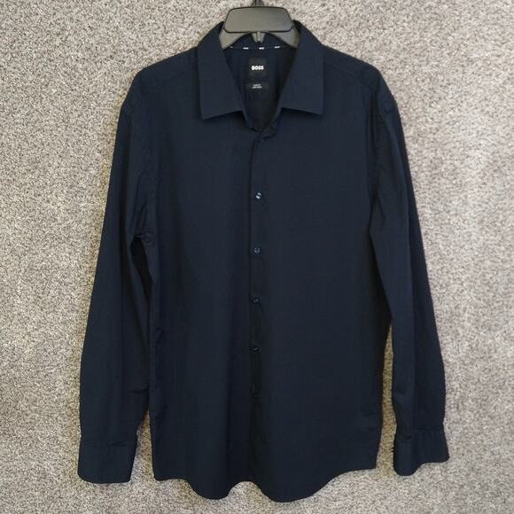 Hugo Boss Other - Hugo Boss Hank Slim Fit Dress Shirt XXL Dark Navy